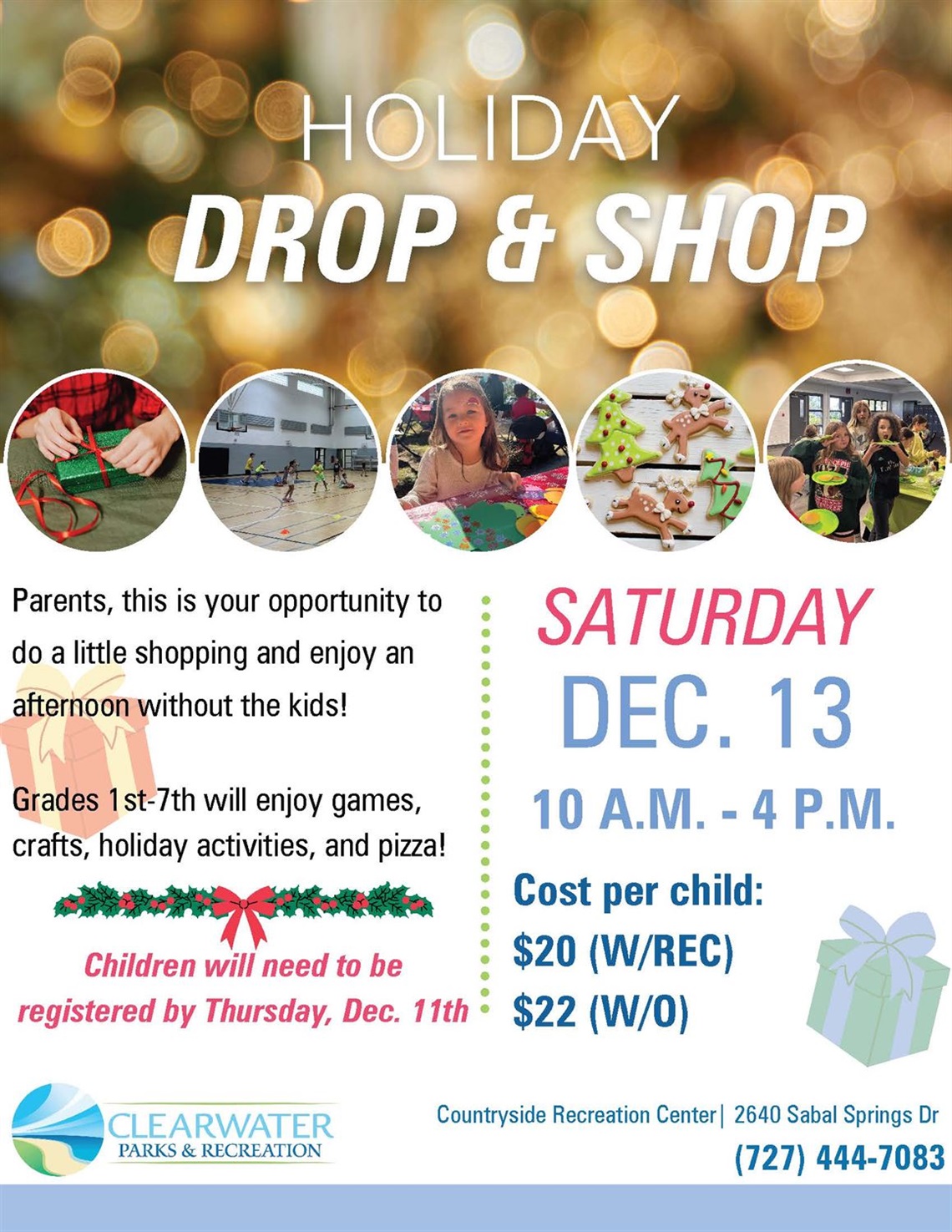 Holiday drop and shop flyer