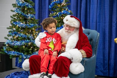 a child with santa