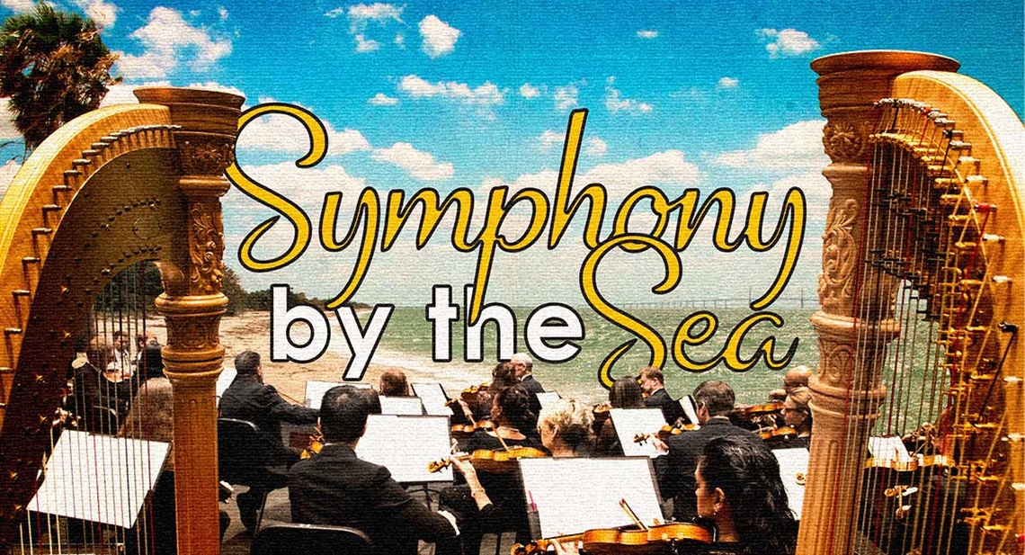 an orchestra with a harp