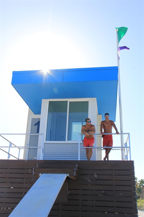 Lifeguards on tower